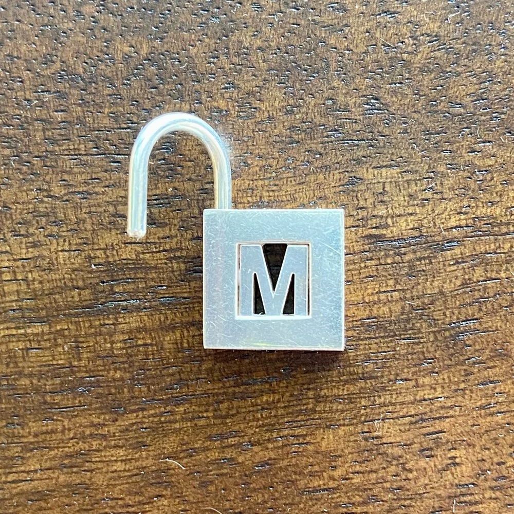 Tiffany & Co Letter Lock charm “M” Sterling Silver